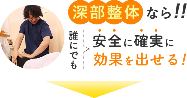 深部整体なら!!誰にでも安全に確実に効果を出せる!